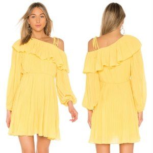 Endless Rose Pleated One Shoulder Dress in Lemon